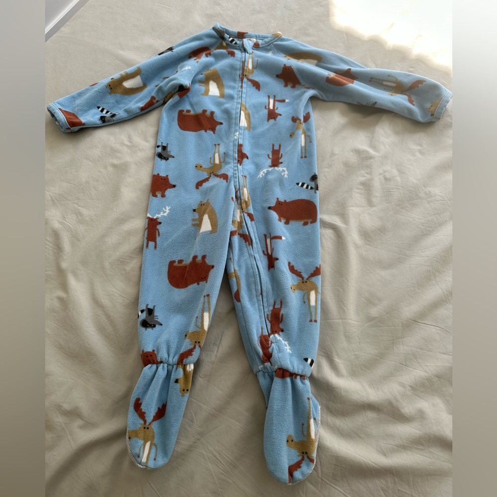 Tucker + Tate - Fleece Woodland Animal Footed Pajamas, 18 Months
